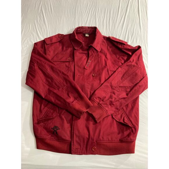 Vintage Artful Dodger Red/Cranberry Jacket w/ Embroidered logo Sz 2XL - Picture 1 of 11